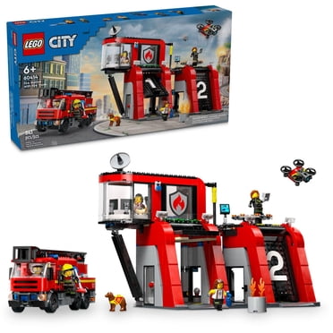 LEGO City Fire La caserne et le camion de pompiers 60414 Ensemble de construction (843 pièces)