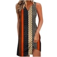 thumbnail image 2 of Robe Décontractée pour Femmes Robe Ample Décontractée à la Mode Rétro Imprimée Sans Manches à Col en V Robe Courte Sans Manches à Col en V Robe Sans Manches pour Femmes, 2 of 6