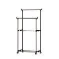 thumbnail image 2 of Tyidzon Clothing Rack, Double Rods Clothes Rack for Hanging Clothes Portable Wardrobe Rack, Metal Garment Rack Sturdy Coat Rack for Bedroom Laundry Living Room Black, 2 of 6