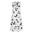 thumbnail image 4 of EGNMCR Robes d'Été pour Femmes Tendance 2024 Robe d'Été Décontractée pour Femme à Col en V Sans Manches avec Poche à Imprimé Feuilles et Rayures, 4 of 9