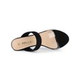 thumbnail image 4 of BLISSFUL STEP Sandales Mules à Talon Épais à Double Bride Transparente pour Femmes Noir 10, 4 of 8