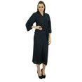 thumbnail image 1 of Bimba Peignoir Long Uni pour Femmes avec Ceinture, Modal Doux en Coton, Enveloppant, Rond, Uni, 1 of 7
