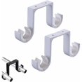 thumbnail image 2 of 2 Ceiling bracket White bracket Double curtain rod bracket Aluminum curtain rod bracket, 2 of 5