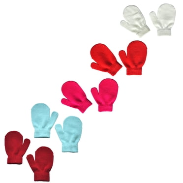 Zecgelong 5 Paires de Mitaines Mignonnes en Tricot pour Bébé Filles Garçons Gants Chauds d'Hiver Taille Unique