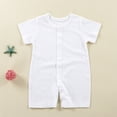 thumbnail image 4 of Tumotour Rompers for Toddler Outfits Soft Fashion Button Down Newborn Clothes Spring Casual Short Sleeve Jumpsuits Solid Color Onesie Bodysuits for Infant Baby Boy Girl, 4 of 4