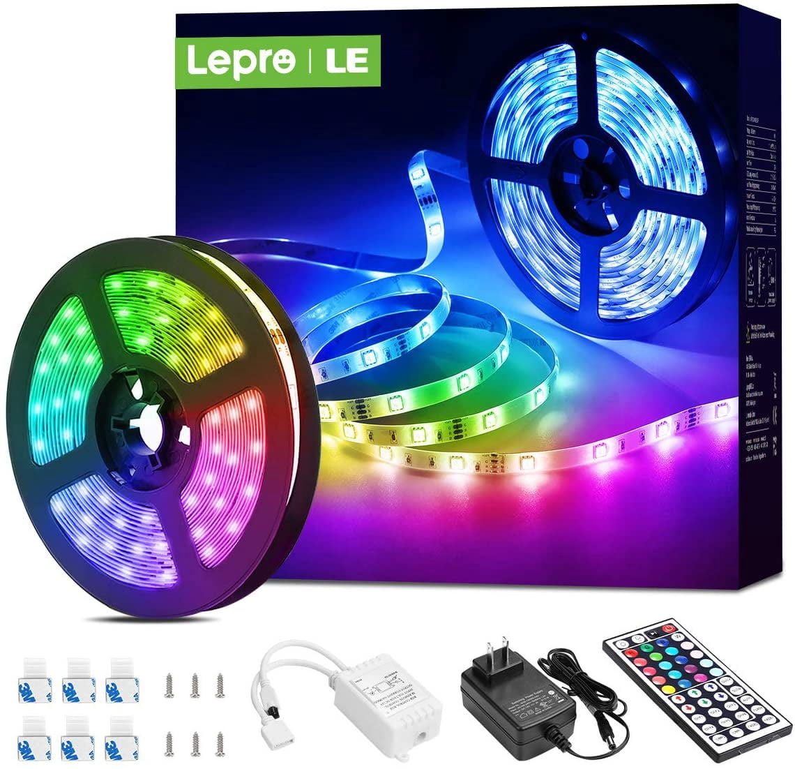 Strip Lights, 16.4ft RGB LED Light Strips Kit with Remote Control, Color Changing LED Strip Lights for Bedroom, Room, Kitchen and TV Decoration