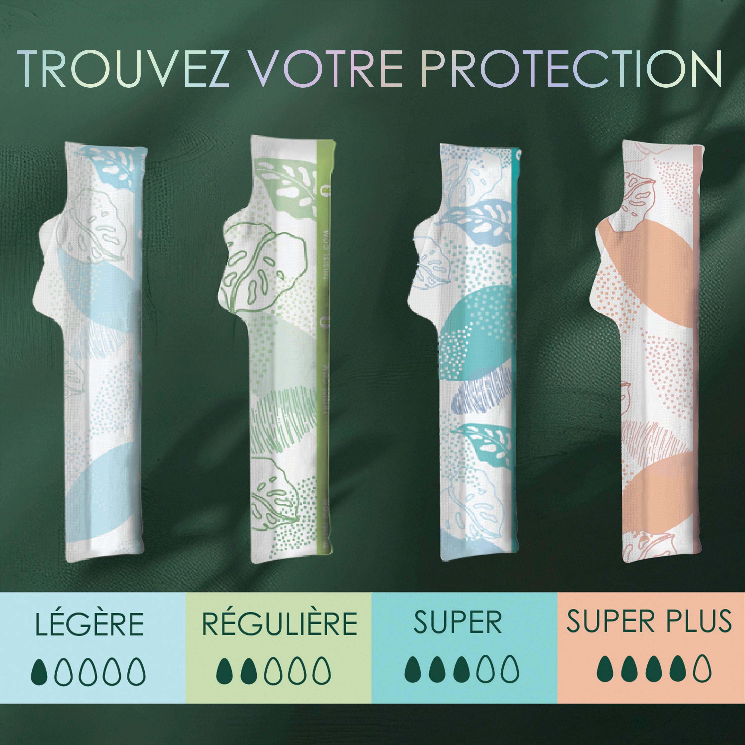 Tampons L., fabriqués à partir de coton biologique, degré d’absorption régulier/super, emballage multiple, sans pesticides synthétiques, rayonne ni parfums, 18 U