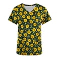 thumbnail image 4 of Pisexur Womens Scrub Tops Boasting Colorful Floral Prints Along With Short Sleeve Scrub Tops Suitable for Nursing Uniforms With Convenient Pockets, 4 of 4