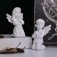 thumbnail image 1 of pitrice Resin White Angel Statue Desktop Decor Collection Window Props Christmas prayer boy, 1 of 9