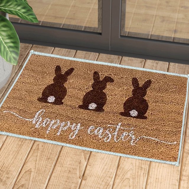 Yhmxh Bathroom Rugs,Rugs for Living Room,Area Rug Easter Doormat Easter Eggs Entryway Front Porch Rugs Anti-Skid Bottom Floor Indoor Outdoor Carpet for Home Patio Home Decor Crystal Velvet Carpet