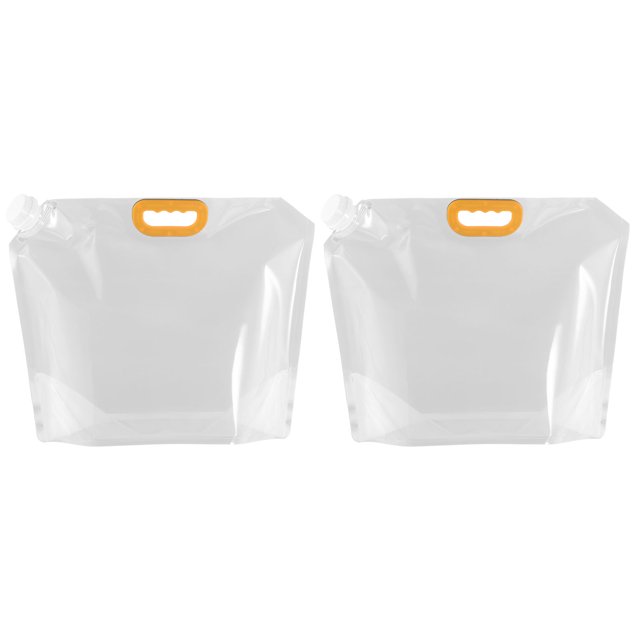 Unique Bargains 10L Collapsible Water Container Bag, Plastic Storage Jug Folding Water Bag, 2 Pack Clear