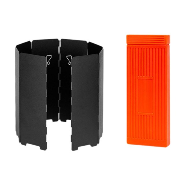 S SERENABLE Pare-Vent pour Réchaud de Camping Pare-Vent pour Réchaud de Camp pour Barbecue Randonnée BBQ Noir
