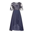 thumbnail image 1 of WTXUE Robe Grande Taille, Robe Mi-Longue pour Femme en Broderie Dentelle Chiffon, Robe Simulée, Robe Violette, 1# Violet 3TG, 1 of 5