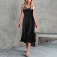 thumbnail image 2 of 2025 Robe Femme Unie Coton Robe de Nuit Femme Sans Manches à Bretelles Col en V Chemise de Nuit Lot Robe Ample Robe Maison Boutonnée Robe de Nuit, 2 of 5