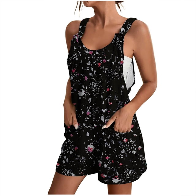 Penkiiy Combinaison Sans Manches à Imprimé Drapeau des États-Unis pour Femme, Polyester, Noir, 3TG
