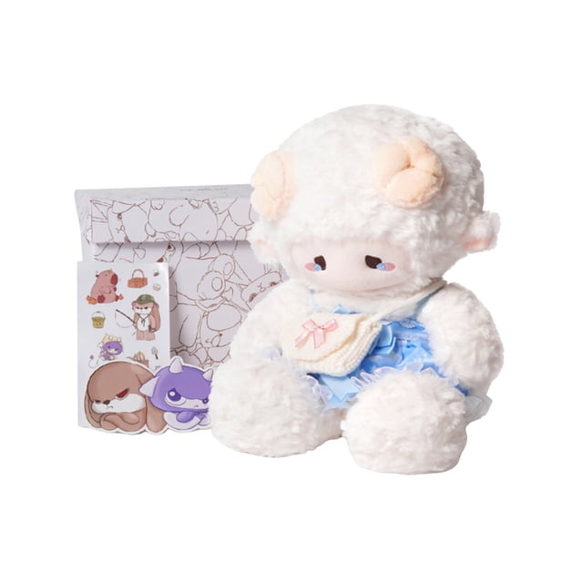 Sheep Plush Toy - Dress-Up Lamb Plush Toy 11.4 Inches with Removable Outfit & Handbag - Ultra-Soft Stuffed Animal Gift for Valentine's/Birthday, Machine-Washable(Including Gift Box)
