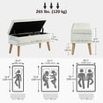 thumbnail image 3 of HOMCOM Banc Ottoman Rembourré avec Rangement avec Pattes en Bois, Blanc Crème, 3 of 10