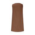 thumbnail image 4 of Ovzne Robes d'Été pour Femmes 2025 Robe pour Femme Mode Femme Été Couleur Unie Sans Manches Col Rond Décontractée Robe en Coton et Lin Robe pour Femmes Liquidation, 4 of 6