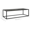 thumbnail image 4 of vidaXL Table Basse Noire avec Verre Effet Marbre Noir 120x50x35 cm, 4 of 4