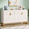 thumbnail image 1 of Tribesigns Buffet Blanc Or avec Rangement Buffet de Cuisine 59 Pouces Buffet Moderne avec Portes, 1 of 4