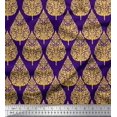 thumbnail image 1 of Soimoi Polyester Crepe Fabric Floral & Flying Swan Block Decor Fabric Printed Yard 42 Inch Wide, 1 of 3