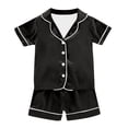 thumbnail image 3 of Toddler Girls Pajama Set Solid Color Button Down Homewear Set Classic Loungewear Boys Pjs Size 2-3T Kids Clothes, 3 of 6