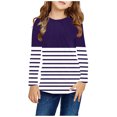 thumbnail image 1 of RXIRUCGD Chemises à Manches Longues pour Filles, Col Rond Mignon, Blouses Décontractées Élégantes, Violet, Taille : 9 Ans, 1 of 6