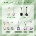 thumbnail image 5 of CabinCrafs 14G Belly Button Ring Titanium Belly Button Piercing Belly Ring Internally Threaded Navel Piercing Jewelry Gold-Black CZ, 5 of 5