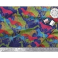 thumbnail image 2 of Soimoi Tissu en Georgette de Polyester Bleu, Imprimé Animal Girafe, Léopard et Cheval, Tissu au Mètre, 42 Pouces de Large, 2 of 3