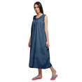 thumbnail image 3 of Moomaya Robe de Nuit d'Allaitement Unie à Col Rond pour Femmes en Coton, 3 of 5