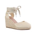 thumbnail image 1 of BLISSFUL STEP Sandales Compensées à Plateforme à Lacets Style Espadrille pour Femmes Beige 7, 1 of 5