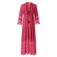 thumbnail image 4 of FhsagQ Sortie de Plage pour Femmes Grande Taille Blanc Mode Femme Uni Dentelle Patchwork Franges Robe à Manches Longues Robe de Plage Vacances Sortie de Plage pour Femmes avec Bas Sortie de Plage pour Femmes P, 4 of 5