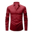 thumbnail image 2 of Dress Shirts for Men with Pocket Long Sleeve Big & Tall Tshirts Shirt Button-Down Collared Wrinkle-Free Solid Color Business Work Tops, 2 of 5