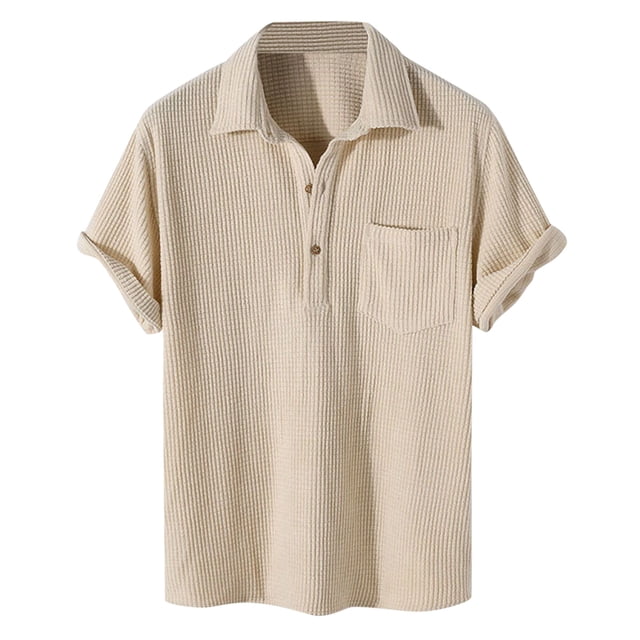 BOBOGOJP Chemises de Golf pour Hommes à Manches Courtes Légères à Séchage Rapide Randonnée Golf Pêche (Beige, TG)
