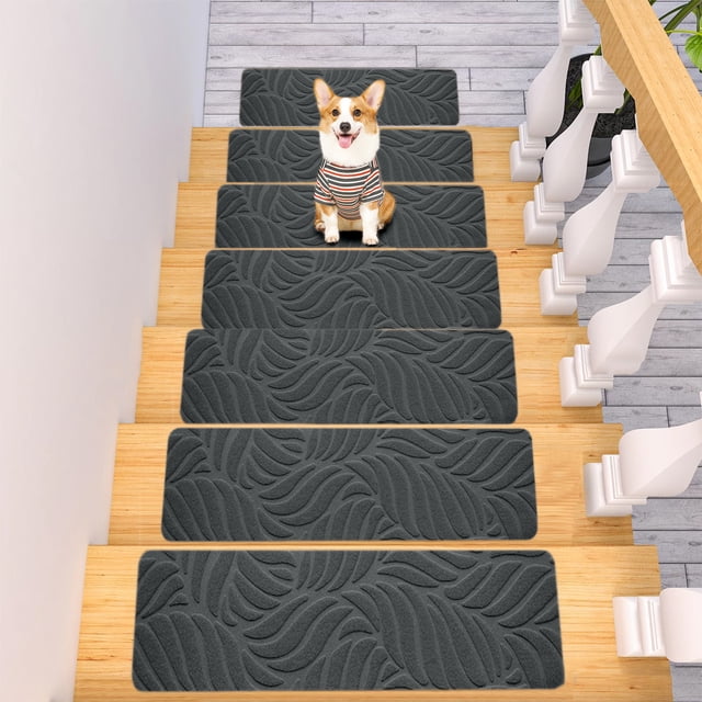 Aodebiao Non-Slip Stair Treads with Adhesive Backing - Soft Anti-S Carpet Mats for Indoor Steps, Pets & Elderly Safety - Durable Polyester Non-Slip Rug Runner for Home Staircase