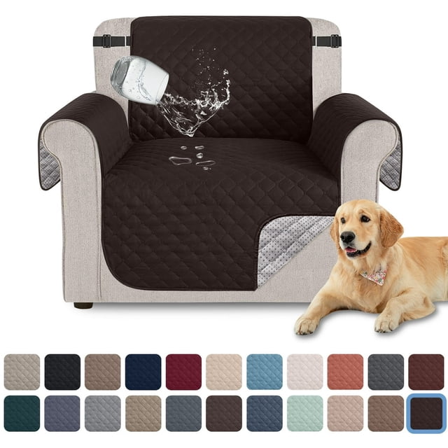 JUNWELL 100% Waterproof Sofa Cover Non Slip Couch Cover Machine Washable Slipcover Leakproof Furniture Protector for Dogs Kids Pets Dark Gray Sofa