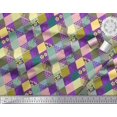 thumbnail image 2 of Soimoi Polyester Crepe Fabric Leopard & Argyle Patchwork Print Fabric by The Yard 52 Inch Wide, 2 of 3