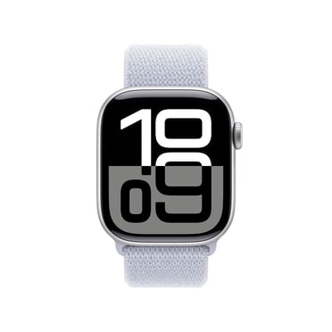 Apple Watch Series 10 GPS 42mm Silver Aluminum Case with Blue Cloud Sport Loop