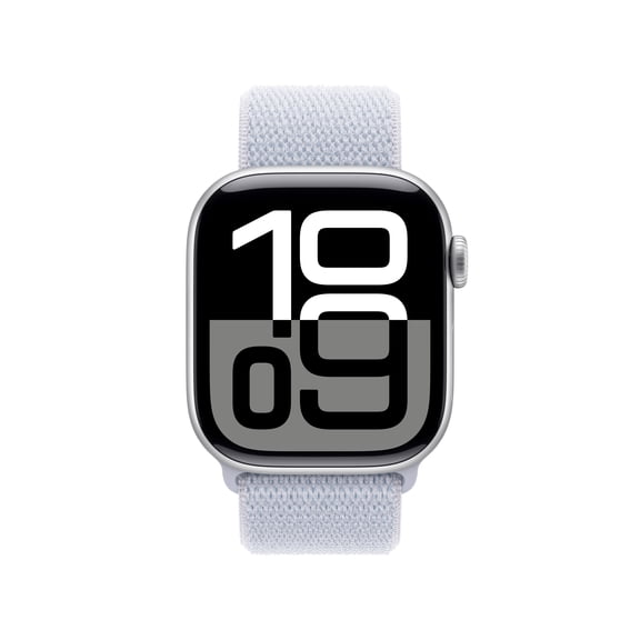 Apple Watch Series 10 GPS 42mm Silver Aluminum Case with Blue Cloud Sport Loop