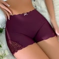 thumbnail image 5 of Sexy Lace Edge Women's Ice Silk Seamless Boyshorts Smooth And Solid Color Panties, 5 of 5