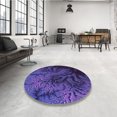 thumbnail image 4 of Ahgly Company Tapis d'Intérieur Lavable à la Machine, Carré, Transitionnel, Violet, Tapis de Zone, 4 Pieds Carré, 4 of 7