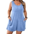 thumbnail image 2 of Combinaisons Décontractées pour Femmes Été Sans Manches Uni Poche Combinaison Courte Polyester 1 Pce, 2 of 9