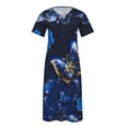 thumbnail image 4 of Robes d'Été Grande Taille pour Femmes 2024 Décontractées à Manches Courtes à Col en V Robe Imprimée Robe Ample Économisez jusqu'à 65 % de Rabais!, 4 of 5