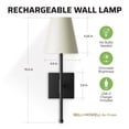 thumbnail image 3 of Bell + Howell by Design Rechargeable Wall Lamp Black 2 Pack Fabric Shade Wall Sconce with Dimmable LED Light Modes, 3 of 8