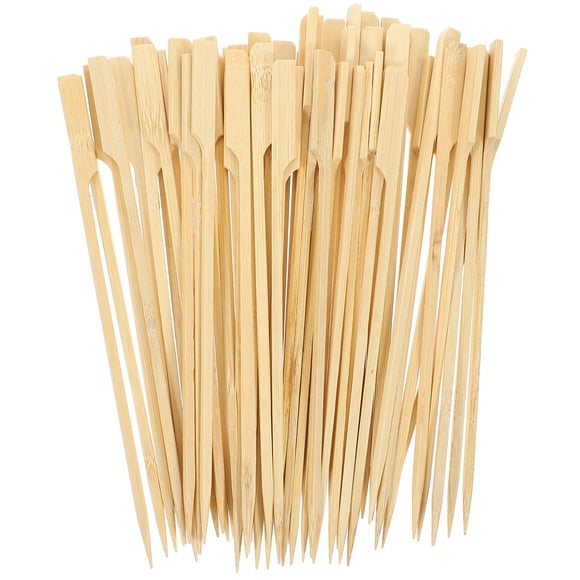 WRITWAA 200 Pcs Bâtonnets de Barbecue Bâtons Beiges pour Amuse-Gueules pour Amateurs de BBQ