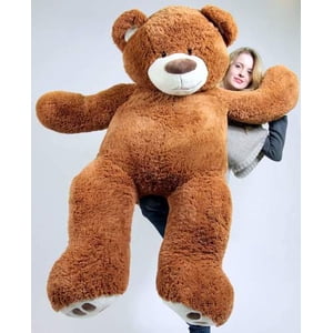 5 Foot Very Big Smiling Teddy Bear Five Feet Tall Caramel Color with Bigfoot Paws Giant Stuffed Animal Bear