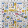 thumbnail image 4 of oneOone Cotton Flex Yellow Fabric Kids Craft Projects Decor Fabric Printed By The Yard 40 Inch Wide, 4 of 4