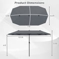 thumbnail image 3 of Gymax Parasol de Patio Double Face de 13 Pi, Grand Parasol d'Extérieur Format Jumeau, Gris, 3 of 10