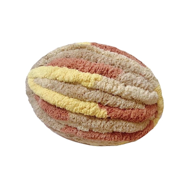 Thick Chunky Yarn Polyester Yarn for Knitted Blanket Mat Pet Beds Rug Making Beige Orange