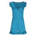 thumbnail image 3 of Girls Swimsuit with Chest Pad Ruffle Trim One Piece Bathing Suit Solid Swimsuits Ruched Sleeveless Swimwear for 7-16 Years, 3 of 7